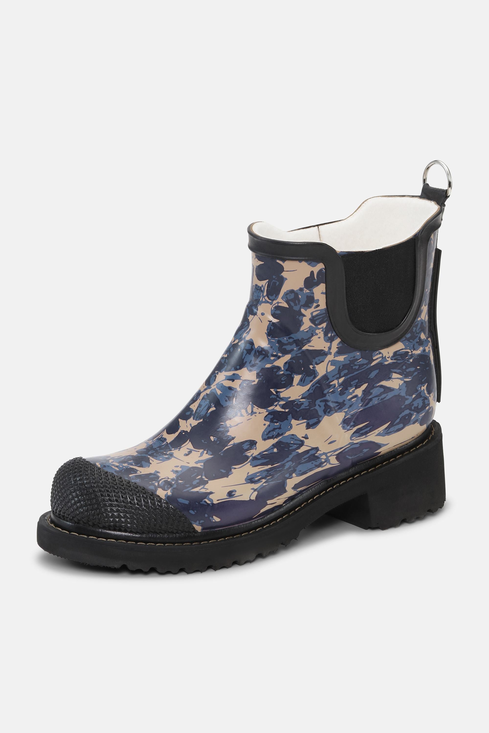 Short Rubber Boot - Beige Butterfly